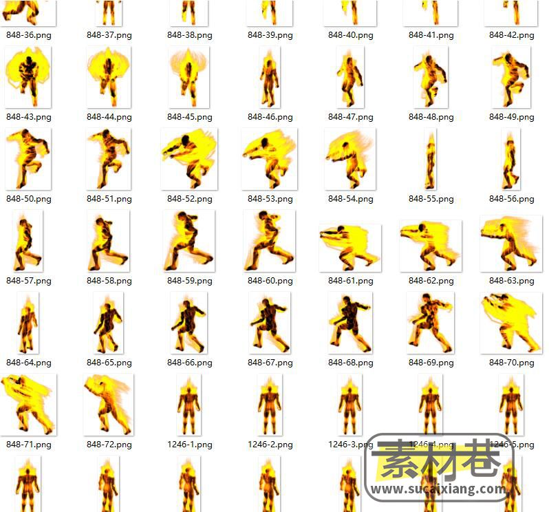 2D火人动作序列图游戏素材
