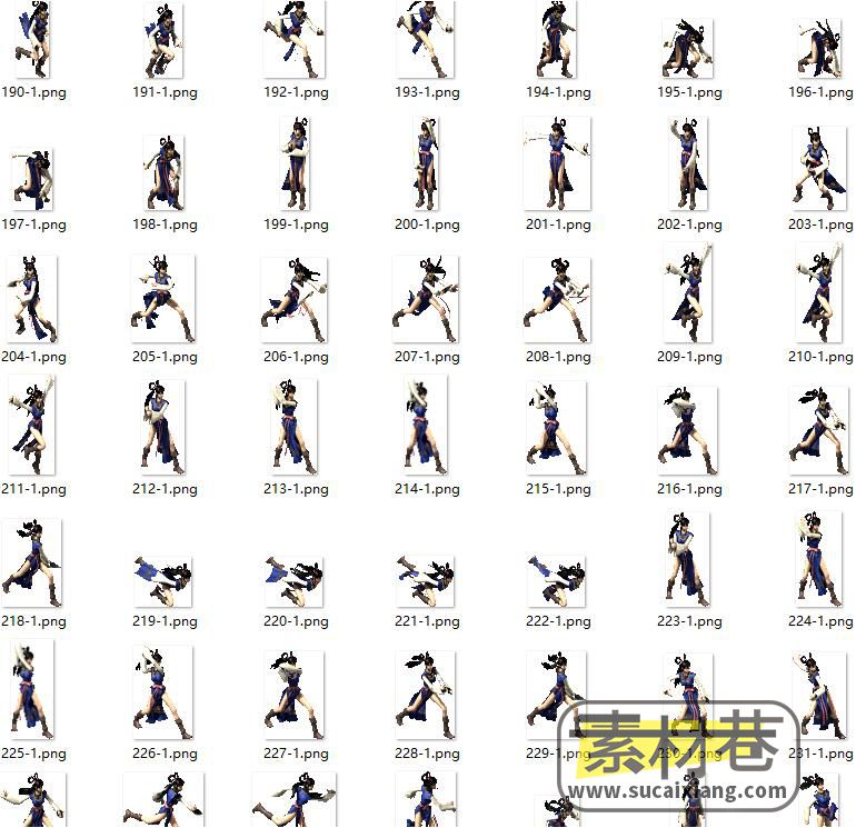 2D武侠角色扮演游戏人物动作序列帧素材