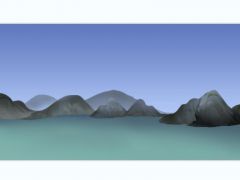 2D山峰与天空游戏场景素材