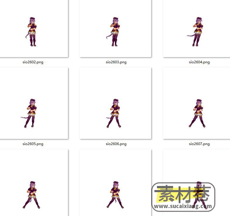 2D街机风格游戏人物动作序列帧素材