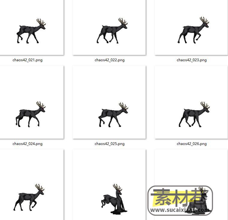 2D游戏鹿动画序列帧素材