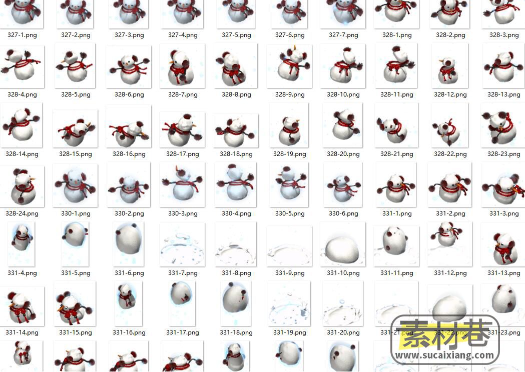 2D游戏雪人动画素材