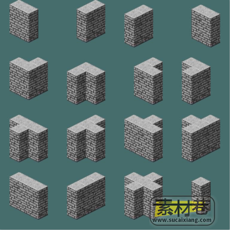 2D像素游戏怪物道具地面墙体瓷砖素材
