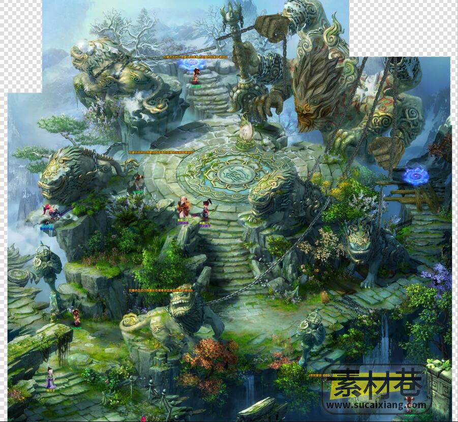 2.5d仙侠类游戏山顶地图场景游戏素材