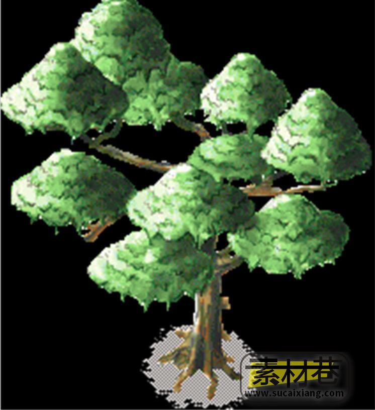 2D各种路边树木游戏素材