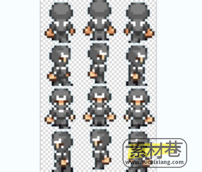 2D像素角色扮演游戏4方向人物行走素材