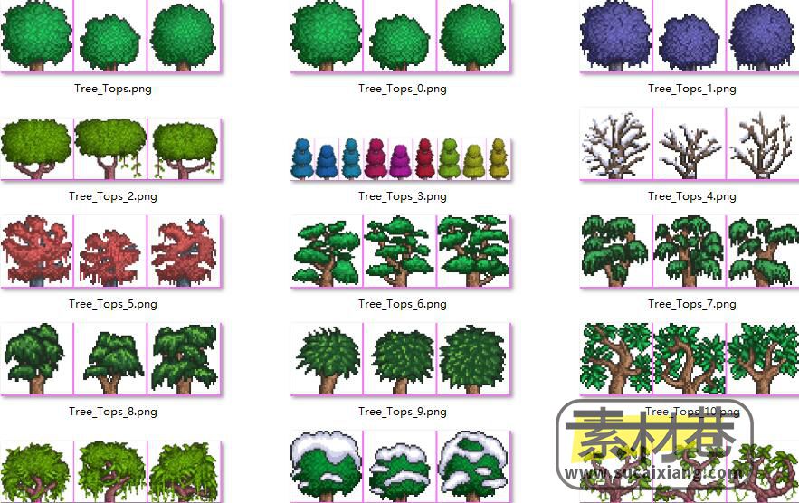 2D树木游戏素材