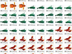 2D捕鱼游戏各种海洋鱼类乌龟虾素材