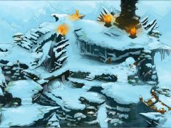 2.5D山地台阶雪地场景游戏素材