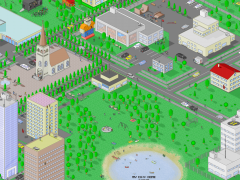 2d模拟经营游戏城镇房屋树木道路车辆素材
