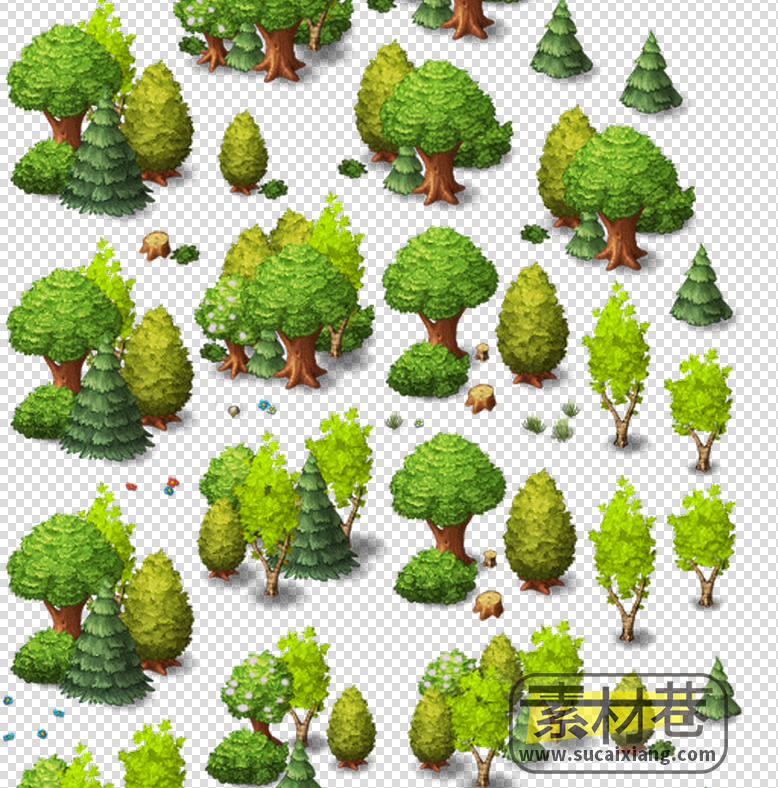2.5D游戏树木素材