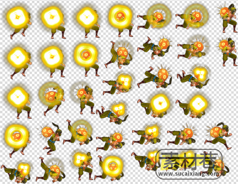 2D武侠横版格斗游戏人物怪物动作素材