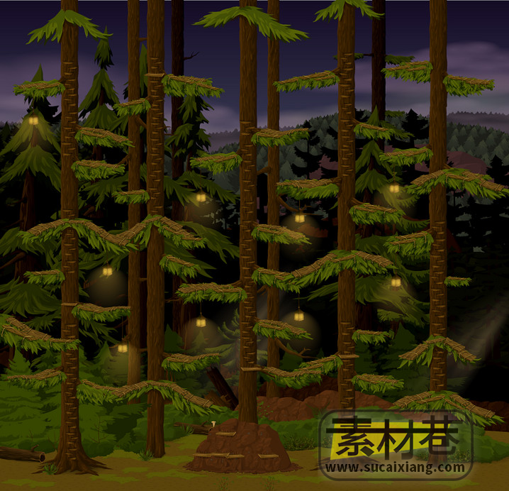 2D横版冒险游戏场景素材