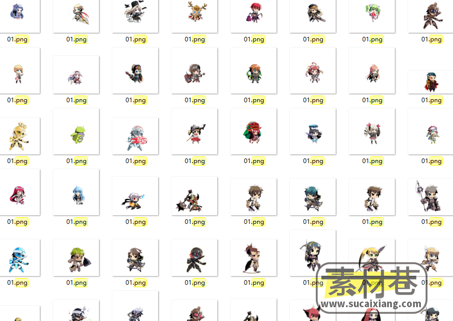 2D日韩风Q版RGB回合制游戏人物角色动画序列帧素材