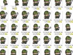2D横版拿刀和枪的士兵动画序列帧素材