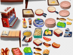 2D烹饪美食模拟游戏餐具食物素材