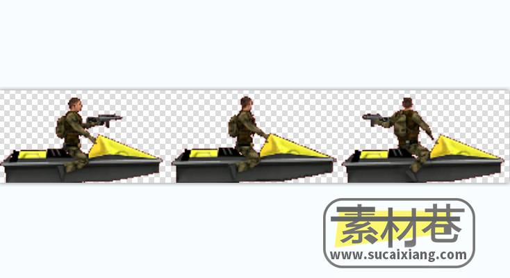 2D横版军舰快艇飞机手雷炸弹海空射击游戏素材
