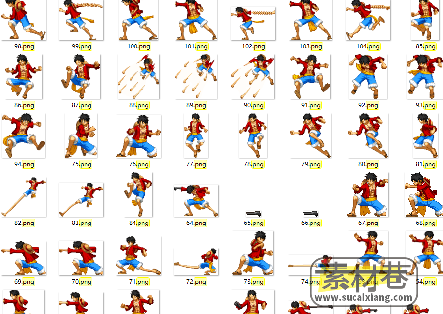 2D横版动漫人物动作格斗游戏序列帧素材