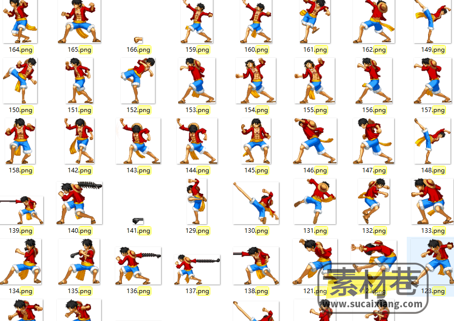 2D横版动漫人物动作格斗游戏序列帧素材