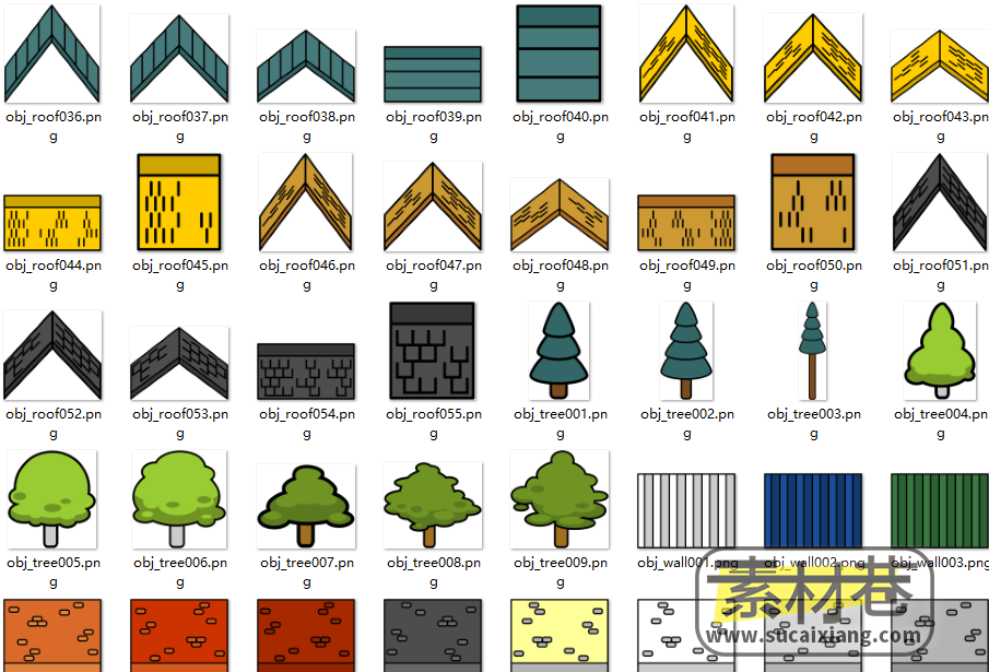 2D模块化游戏房屋建筑素材