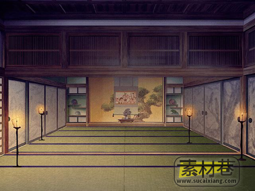 2D文字养成游戏日本古房屋室内室外背景素材