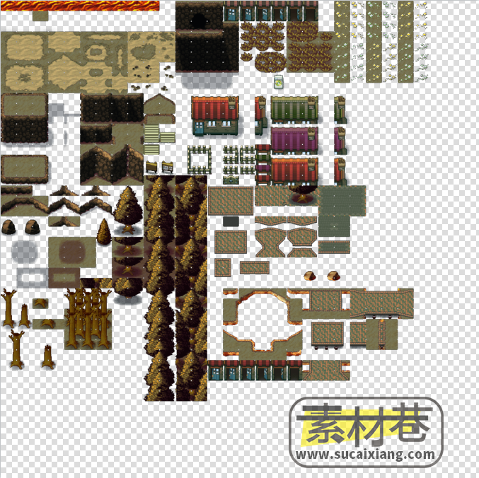 2D像素RPG游戏地图拼块素材