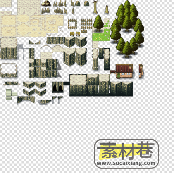 2D像素RPG游戏地图拼块素材