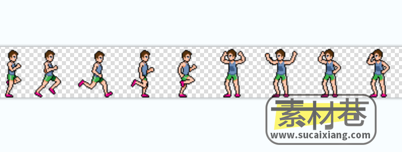 2D像素田径运动游戏会跳高跳远人物与跑道素材