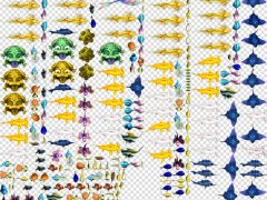 2D捕鱼游戏各种海洋鱼类素材