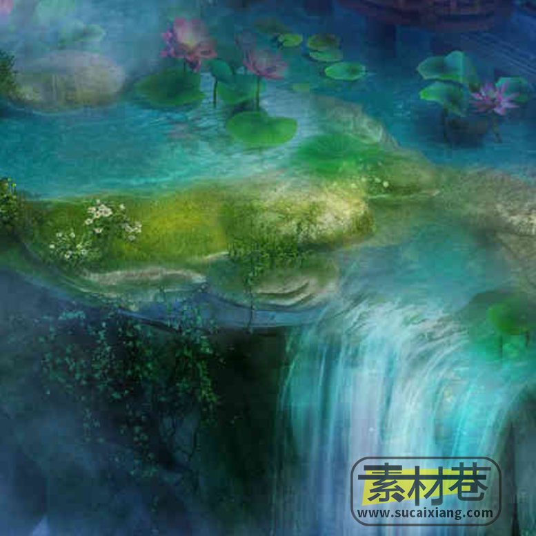 2.5D仙侠角色扮演游戏仙境地图场景素材