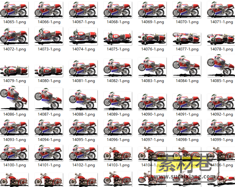 2D摩托车游戏动画序列帧素材