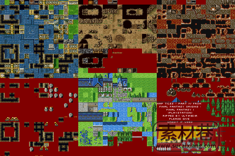 2D像素地下城RPG游戏地图瓷砖素材