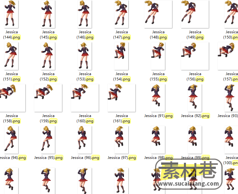 2D日韩动漫风格格斗动作游戏人物序列帧素材