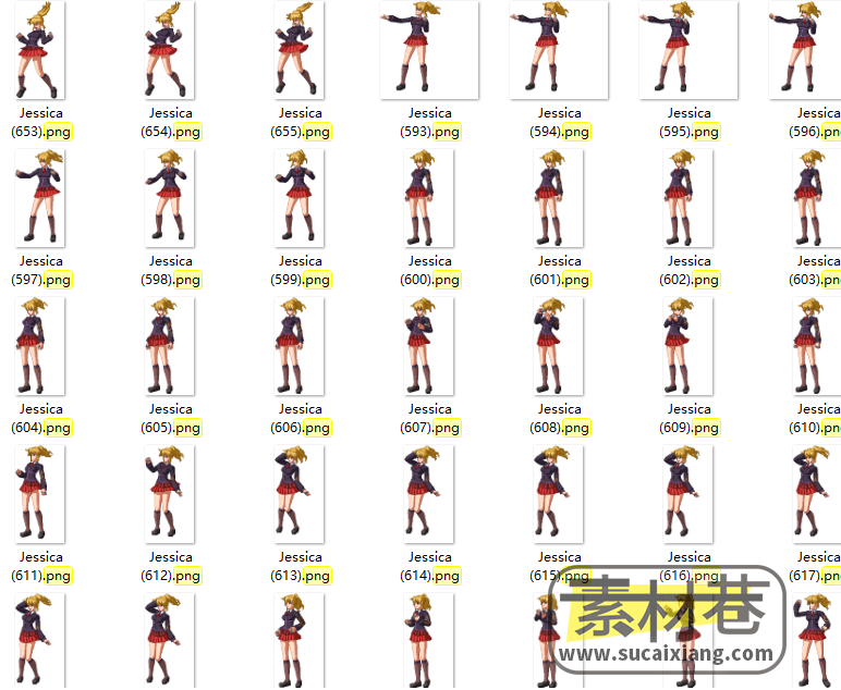 2D日韩动漫风格格斗动作游戏人物序列帧素材