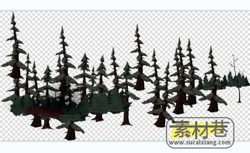 2D横版松树游戏素材