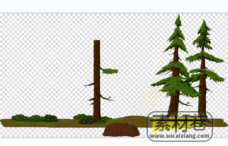2D横版松树游戏素材