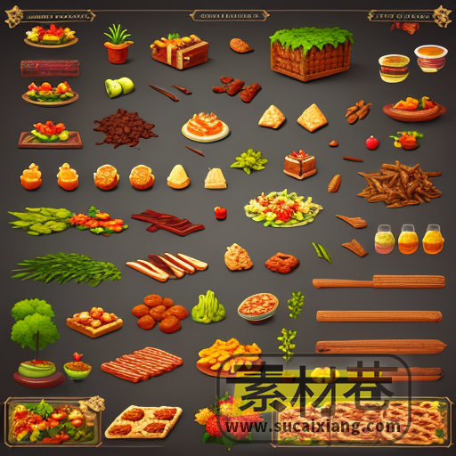 AI食物美食游戏素材
