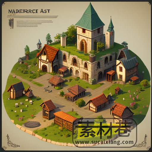 AI中世纪村庄游戏素材